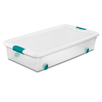 Beraw Wheeled Latching Plastic Underbed Storage Set (Set of 4)